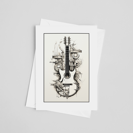 Harmony Guitar Greeting Cards 5" x 7"