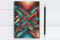 Lined Journal 5x7 | Wire-Bound Vibrant Geometric Sunburst Journal