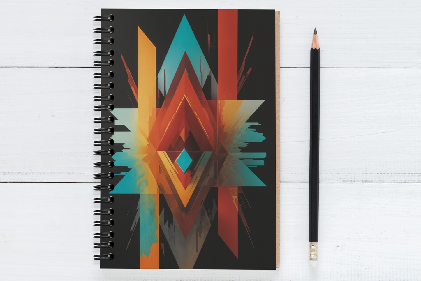 Lined Journal 5x7 | Wire-Bound Turquoise & Sunset Horizon Journal