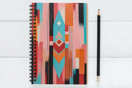 Lined Journal 5x7 | Wire-Bound Geo Sunburst Journal