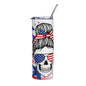 20oz Stainless Steel Skinny Tumbler Mom Skull - Expressive DeZien 