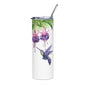 20oz Stainless Steel Skinny Tumbler Hummingbird and Fuchsia Flower - Expressive DeZien 