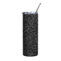 20oz Stainless Steel Skinny Tumbler Black Flora - Expressive DeZien 