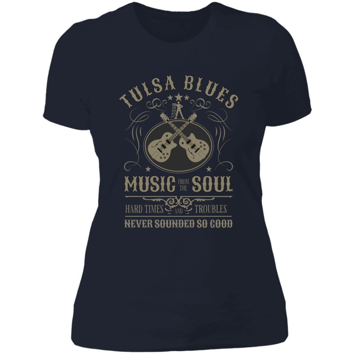 Ladies' Boyfriend Next Level T-Shirt - Show Your Love for Tulsa Blues Music - Expressive DeZien 