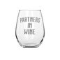 Partners in Wine Etched Stemless Wine Glass 20.5oz - Expressive DeZien 