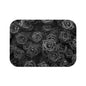 Black Monochrome Roses Bath Mat - Expressive DeZien 