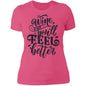 Wine you'll feel better Ladies' Boyfriend T-Shirt - Expressive DeZien 