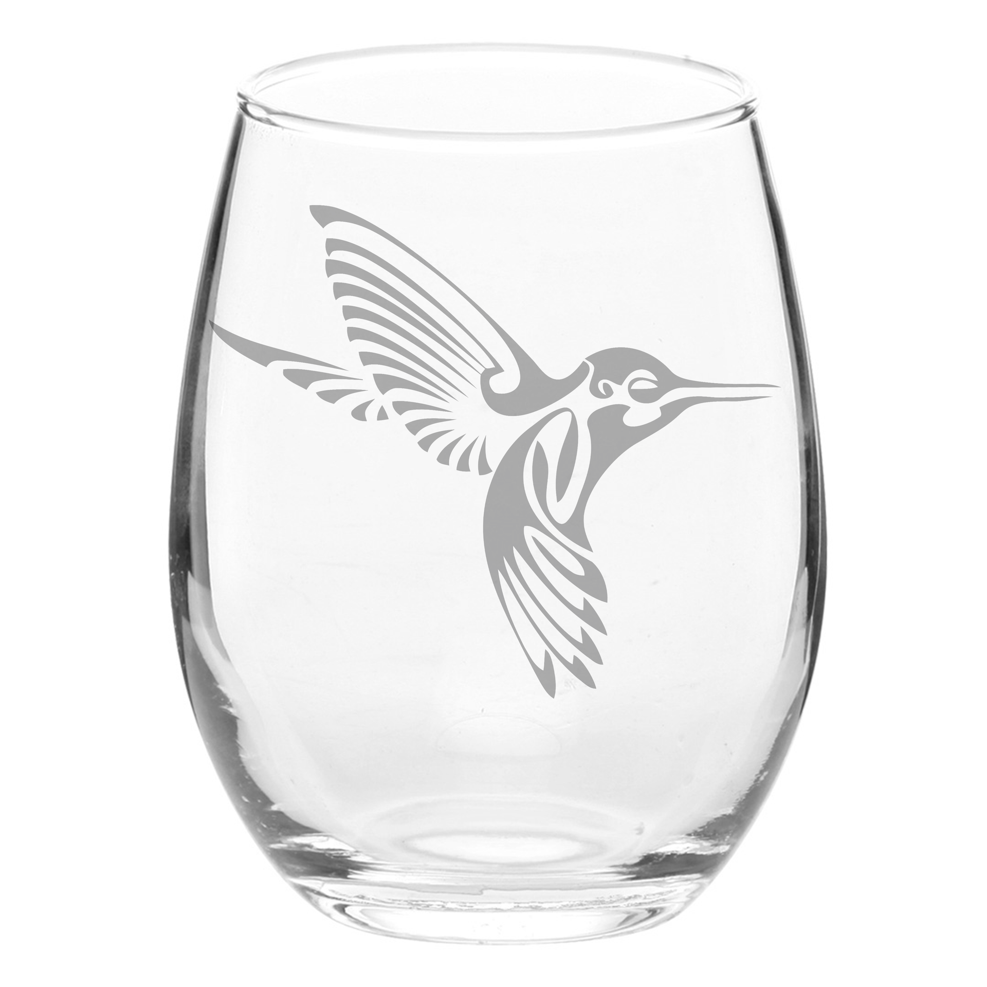 Etched Stemless Wineglass – The Black Dog