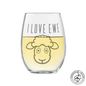 I LOVE EWE 20.5oz Stemless Wine Glasses Sweetheart Valentines Day Gift - Expressive DeZien 