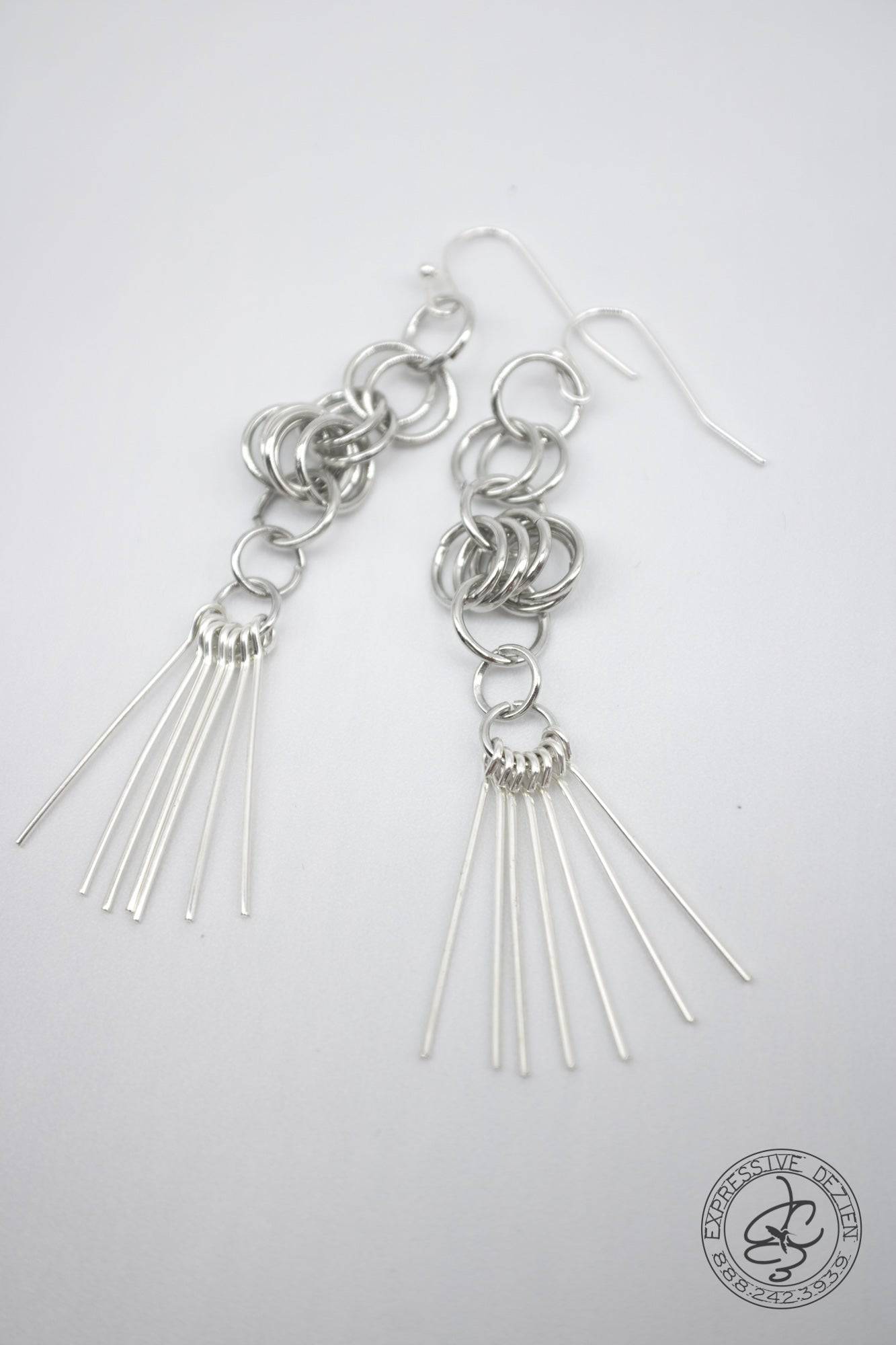 Long thin dangle on sale earrings