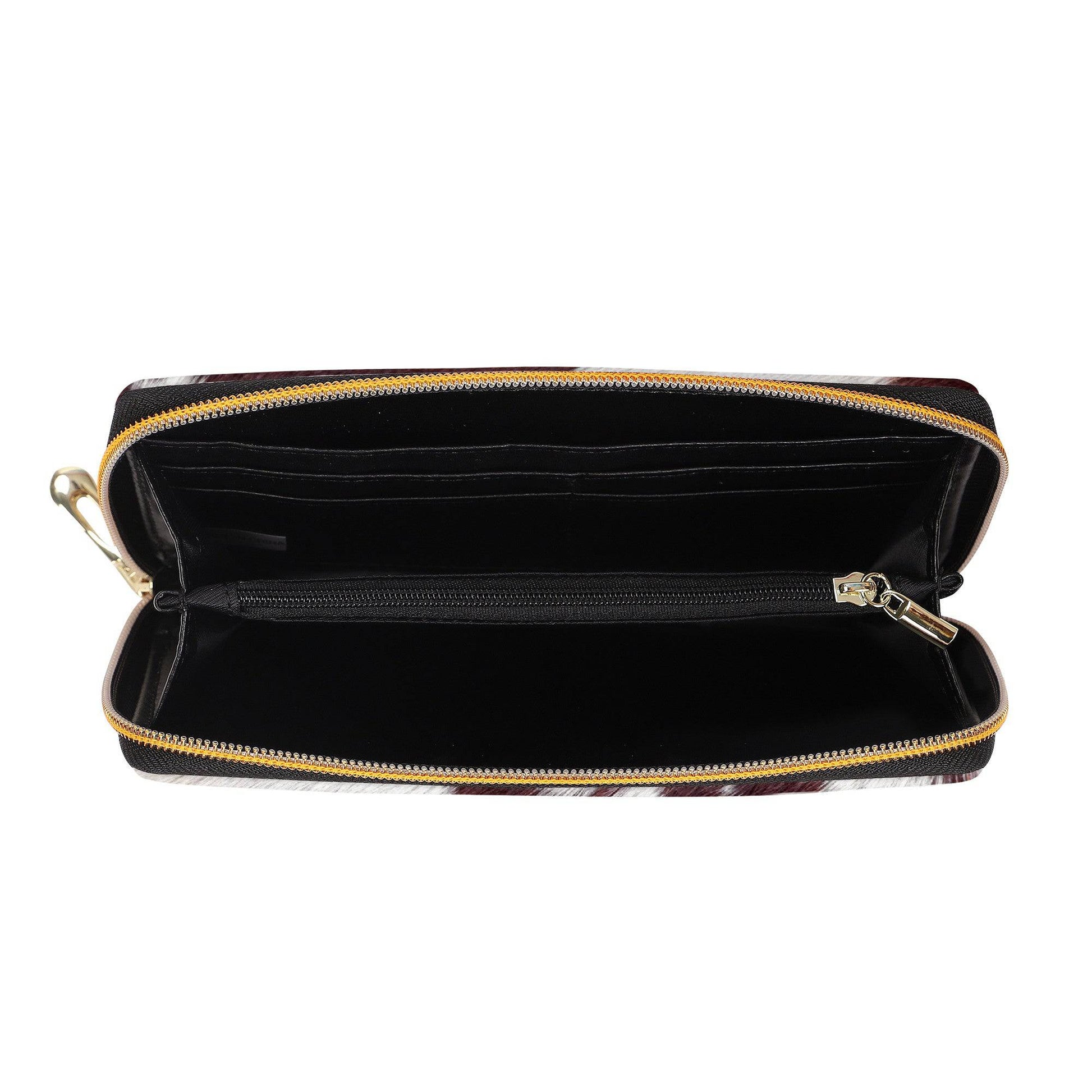 Cowhide Print Zipper Wallet Clutch Billfold - Expressive DeZien 