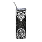 Black Floral Stainless steel tumbler - Expressive DeZien 