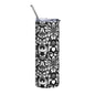 Black and White Paisley Stainless steel tumbler - Expressive DeZien 