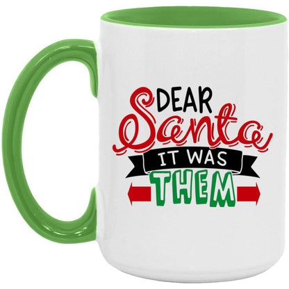 Dear Santa Christmas Mug 15oz. Accent Mug - Expressive DeZien 