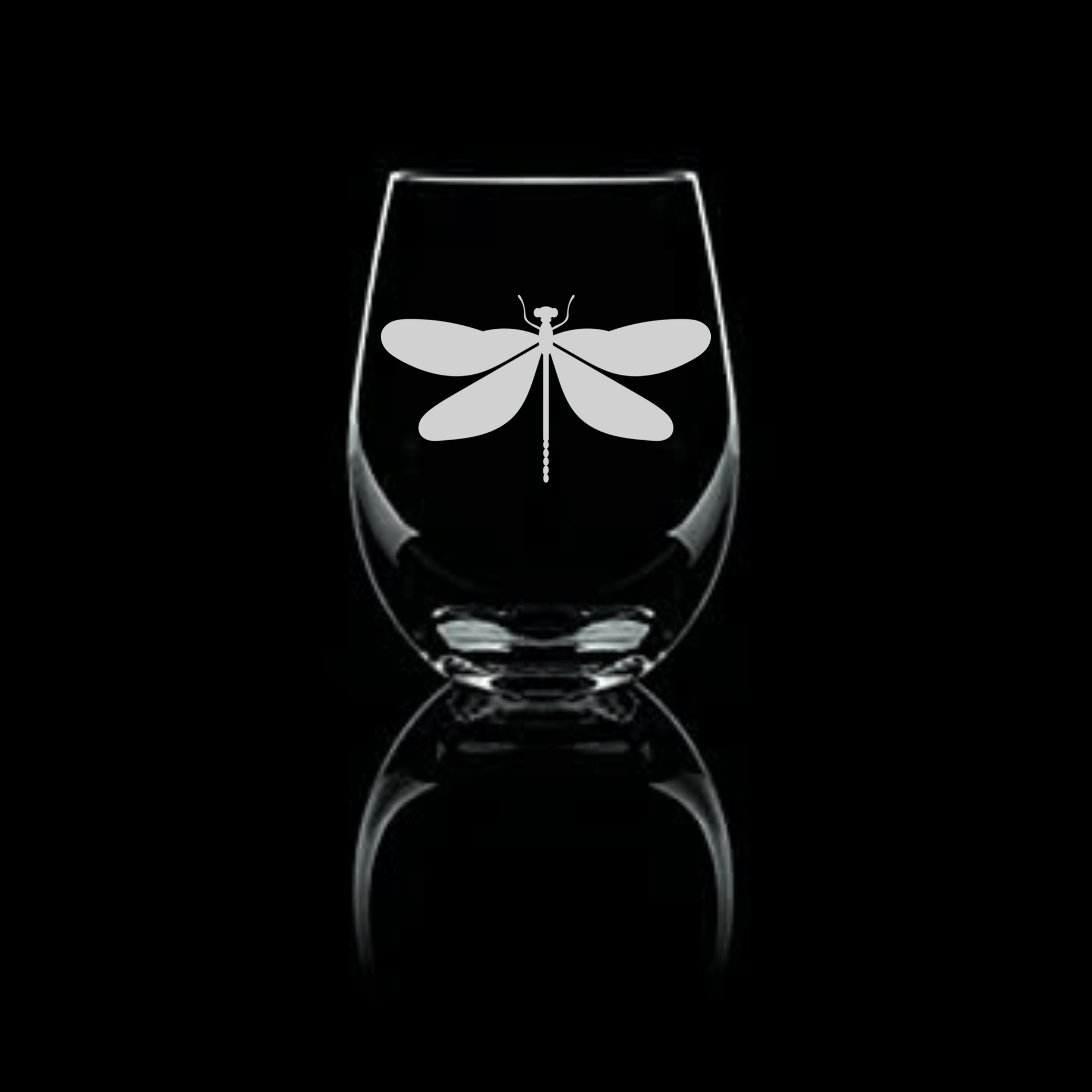 Premium Stemless Wine Glass, Group of Grape Leaves, Hand Etched, Made -  Integrity Bottles