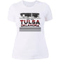 Tulsa Oklahoma Skyline Est 1836 Ladies' Boyfriend T-Shirt - Expressive DeZien 